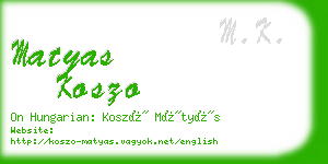 matyas koszo business card